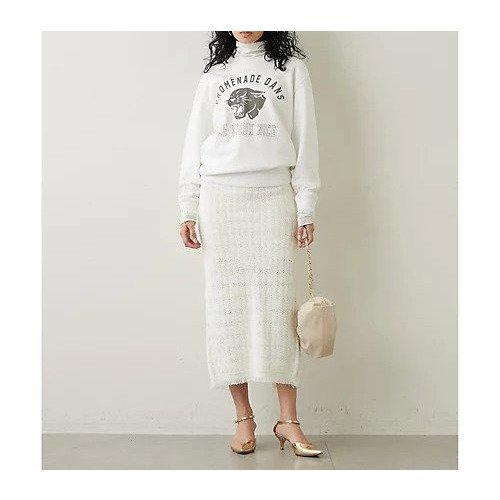 【ウィムガゼット/Whim Gazette】のツイードニットスカート 人気、トレンドファッション・服の通販 founy(ファニー) 　ファッション　Fashion　レディースファッション　Fashion for Women　スカート　Skirts　2023年　2023　2023春夏・S/S　Spring/Summer 2023 SS23　おすすめ　Recommended / Our Picks　エレガント 上品　Elegant　シンプル　Simple, Minimal　スリット　Slit, Slit Detail　ツイード　Twill, Twill Weave　フリンジ　Fringe, Tassel　ロング　Long, Long-Length　other-2|ID: prp329100004463329 ipo3291000000031247604