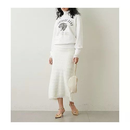 【ウィムガゼット/Whim Gazette】のツイードニットスカート 人気、トレンドファッション・服の通販 founy(ファニー) 　ファッション　Fashion　レディースファッション　Fashion for Women　スカート　Skirts　2023年　2023　2023春夏・S/S　Spring/Summer 2023 SS23　おすすめ　Recommended / Our Picks　エレガント 上品　Elegant　シンプル　Simple, Minimal　スリット　Slit, Slit Detail　ツイード　Twill, Twill Weave　フリンジ　Fringe, Tassel　ロング　Long, Long-Length　other-3|ID: prp329100004463329 ipo3291000000031247605