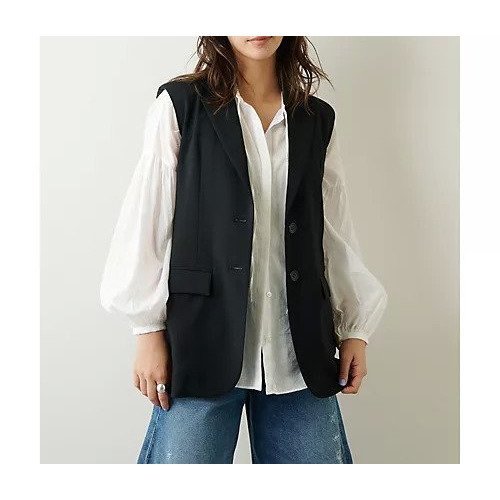 【ウィムガゼット/Whim Gazette】のウールトロピカルジレ 人気、トレンドファッション・服の通販 founy(ファニー) 　ファッション　Fashion　レディースファッション　Fashion for Women　アウター　Coat / Outerwear Collection　トップス・カットソー　Cut & Sew Tops　ベスト&ジレ / 重ね着スタイル　Vests & Gilets　インナー　Innerwear　カットソー　Cut and Sewn Top　クール　Cool, Chic　ショルダー　Shoulder, Shoulder Strap　シンプル　Simple, Minimal　スタイリッシュ　Stylish, Fashionable　ノースリーブ　Sleeveless, No-Sleeve　フォルム　Silhouette, Form　2022年　2022　2022 春夏 S/S　Spring/Summer 2022 SS22　おすすめ　Recommended / Our Picks　other-3|ID: prp329100004463347 ipo3291000000031247641