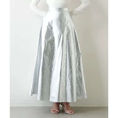 【ウィムガゼット/Whim Gazette】の箔プリントスカート インテリア・キッズ・メンズ・レディースファッション・服の通販 founy(ファニー) 　ファッション　Fashion　レディースファッション　WOMEN　スカート　Skirt　シルバー　Silver　シンプル　Simple　フレア　Flare　プリント　Print　メタリック　Metallic　ロング　Long　2022年　2022　2022 春夏 S/S　Ss,Spring/Summer,2022　エレガント 上品　Elegant　シルバー|ID: prp329100004463357 ipo3291000000031232959