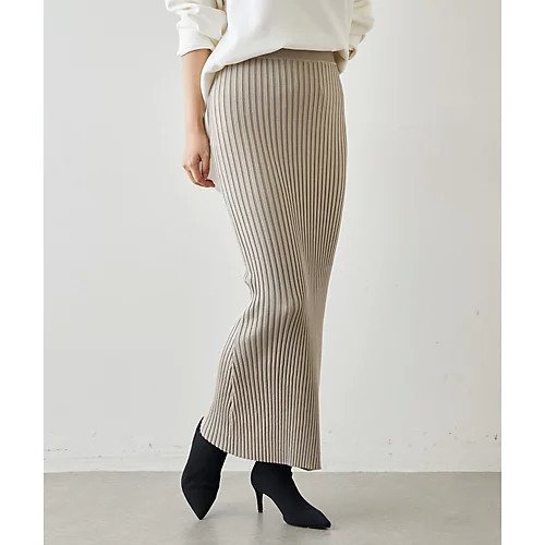 【ウィムガゼット/Whim Gazette】のニットフィットスカート インテリア・キッズ・メンズ・レディースファッション・服の通販 founy(ファニー) 　ファッション　Fashion　レディースファッション　Fashion for Women　スカート　Skirts　エレガント 上品　Elegant　クリスタル　Crystal, Swarovski　シンプル　Simple, Minimal　定番　Standard, Basic Item　人気　Popular, Best Seller　フレア　Flare, Flared　ロング　Long, Long-Length　おすすめ　Recommended / Our Picks　ライトベージュ|ID: prp329100004463399 ipo3291000000031233072