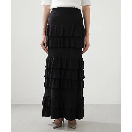 【ウィムガゼット/Whim Gazette】のニットティアードスカート 人気、トレンドファッション・服の通販 founy(ファニー) 　ファッション　Fashion　レディースファッション　WOMEN　スカート　Skirt　ティアードスカート　Tiered Skirts　2022年　2022　2022-2023秋冬・A/W　Aw/Autumn/Winter//Fw/Fall-Winter/2022-2023　おすすめ　Recommend　カットソー　Cut And Sew　シンプル　Simple　ジャケット　Jacket　ストレッチ　Stretch　ストレート　Straight　ティアードスカート　Tiered Skirt　バランス　Balance　フリル　Frills　モダン　Modern　other-3|ID: prp329100004463401 ipo3291000000031247753