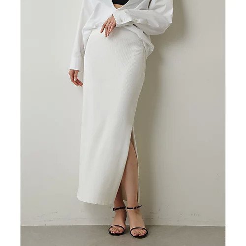 【ウィムガゼット/Whim Gazette】のリブフィットスカート インテリア・キッズ・メンズ・レディースファッション・服の通販 founy(ファニー) 　ファッション　Fashion　レディースファッション　Fashion for Women　スカート　Skirts　吸水　Absorbent, Quick-Dry　スリット　Slit, Slit Detail　セットアップ　Set-Up, Coordinated Outfit　ベーシック　Basic, Essential　ロング　Long, Long-Length　2022年　2022　2022 春夏 S/S　Spring/Summer 2022 SS22　おすすめ　Recommended / Our Picks　エレガント 上品　Elegant　オフホワイト|ID: prp329100004463427 ipo3291000000031233156