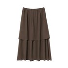 【ミズイロ インド/mizuiro ind】のシアーギャザーダブルヘムスカート ブラウン|ID: prp329100004463431 ipo3291000000031233167