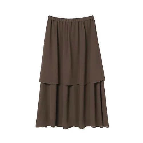 【ミズイロ インド/mizuiro ind】のシアーギャザーダブルヘムスカート インテリア・キッズ・メンズ・レディースファッション・服の通販 founy(ファニー) 　ファッション　Fashion　レディースファッション　WOMEN　スカート　Skirt　おすすめ　Recommend　ジョーゼット　Georgette　リラックス　Relax　夏　Summer　ブラウン|ID: prp329100004463431 ipo3291000000031233167