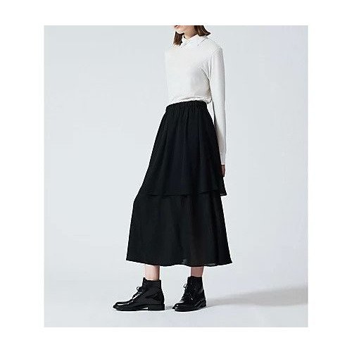 【ミズイロ インド/mizuiro ind】のシアーギャザーダブルヘムスカート 人気、トレンドファッション・服の通販 founy(ファニー) 　ファッション　Fashion　レディースファッション　WOMEN　スカート　Skirt　おすすめ　Recommend　ジョーゼット　Georgette　リラックス　Relax　夏　Summer　other-3|ID: prp329100004463431 ipo3291000000031247813