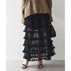 【ウィムガゼット/Whim Gazette】のチュールフリルスカート ブラック|ID: prp329100004463473 ipo3291000000034767181