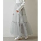 【ウィムガゼット/Whim Gazette】のオーガンジーボリュームスカート 人気、トレンドファッション・服の通販 founy(ファニー) ファッション Fashion レディースファッション Fashion for Women スカート Skirts オーガンジー Organza Fabric スリット Slit, Slit Detail ティアードスカート Tiered Skirt, Flounced Skirt ロマンティック Romantic, Feminine Style ワッシャー Washer, Crinkled Finish thumbnail グレー|ID: prp329100004463474 ipo3291000000034767187