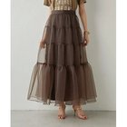 【ウィムガゼット/Whim Gazette】のオーガンジーボリュームスカート 人気、トレンドファッション・服の通販 founy(ファニー) ファッション Fashion レディースファッション Fashion for Women スカート Skirts オーガンジー Organza Fabric スリット Slit, Slit Detail ティアードスカート Tiered Skirt, Flounced Skirt ロマンティック Romantic, Feminine Style ワッシャー Washer, Crinkled Finish thumbnail ブラウン|ID: prp329100004463474 ipo3291000000034767188