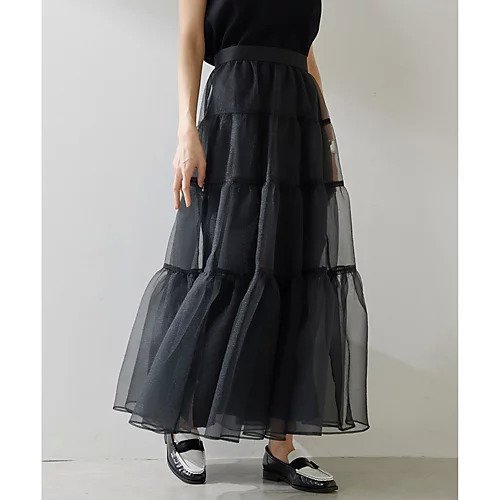 【ウィムガゼット/Whim Gazette】のオーガンジーボリュームスカート 人気、トレンドファッション・服の通販 founy(ファニー) 　ファッション　Fashion　レディースファッション　Fashion for Women　スカート　Skirts　オーガンジー　Organza Fabric　スリット　Slit, Slit Detail　ティアードスカート　Tiered Skirt, Flounced Skirt　ロマンティック　Romantic, Feminine Style　ワッシャー　Washer, Crinkled Finish　other-2|ID: prp329100004463474 ipo3291000000034767189