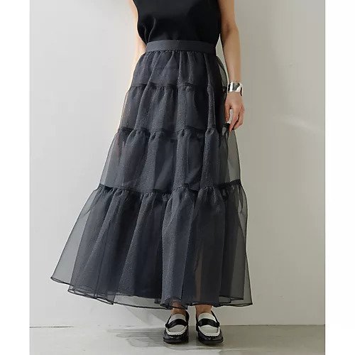 【ウィムガゼット/Whim Gazette】のオーガンジーボリュームスカート 人気、トレンドファッション・服の通販 founy(ファニー) 　ファッション　Fashion　レディースファッション　Fashion for Women　スカート　Skirts　オーガンジー　Organza Fabric　スリット　Slit, Slit Detail　ティアードスカート　Tiered Skirt, Flounced Skirt　ロマンティック　Romantic, Feminine Style　ワッシャー　Washer, Crinkled Finish　other-3|ID: prp329100004463474 ipo3291000000034767190
