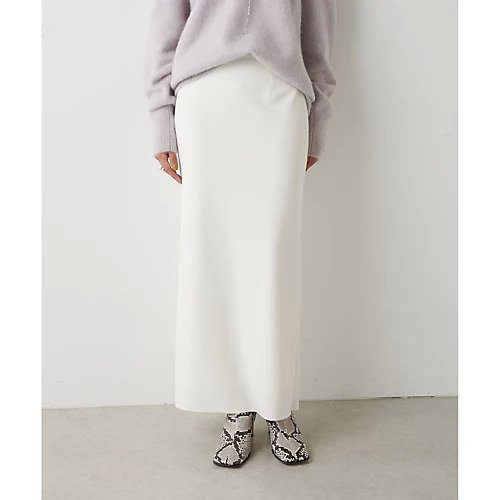 【ウィムガゼット/Whim Gazette】のジャージーIラインロングスカート インテリア・キッズ・メンズ・レディースファッション・服の通販 founy(ファニー) 　ファッション　Fashion　レディースファッション　WOMEN　スカート　Skirt　ロングスカート　Long Skirt　インナー　Inner　カットソー　Cut And Sew　ジャージー　Jersey　ストレッチ　Stretch　スリット　Slit　タイトスカート　Tight Skirt　ロング　Long　おすすめ　Recommend　エレガント 上品　Elegant　オフホワイト|ID: prp329100004463484 ipo3291000000031233314