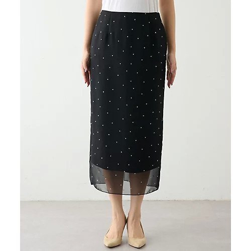 【ウィムガゼット/Whim Gazette】のフロッキードットスカート 人気、トレンドファッション・服の通販 founy(ファニー) 　ファッション　Fashion　レディースファッション　Fashion for Women　スカート　Skirts　サテン　Satin, Glossy Fabric　シアー　Sheer, See-Through　シフォン　Chiffon, Lightweight Fabric　シンプル　Simple, Minimal　タイトスカート　Pencil Skirt, Tight Skirt　ドット　Polka Dot, Dot Pattern　冬　Winter / This Winter　2023年　2023　2023-2024秋冬・A/W　Autumn/Winter 2023–24 AW23–24　エレガント 上品　Elegant　other-2|ID: prp329100004463504 ipo3291000000031247958