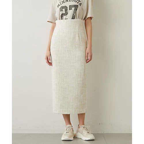 【ウィムガゼット/Whim Gazette】のBRIGHT MIX ツイードスカート インテリア・キッズ・メンズ・レディースファッション・服の通販 founy(ファニー) 　ファッション　Fashion　レディースファッション　Fashion for Women　スカート　Skirts　クラシカル　Classical, Vintage-Inspired　サスペンダー　Suspenders, Braces　シューズ　Shoes, Footwear　ジャケット　Jacket, Outerwear　タイトスカート　Pencil Skirt, Tight Skirt　チェック　Check, Plaid, Tartan　ツイード　Twill, Twill Weave　おすすめ　Recommended / Our Picks　2023年　2023　2023-2024秋冬・A/W　Autumn/Winter 2023–24 AW23–24　エレガント 上品　Elegant　ベージュ|ID: prp329100004463514 ipo3291000000031233394