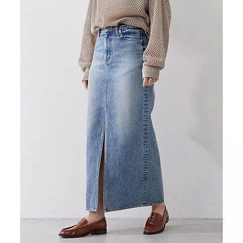 【ウィムガゼット/Whim Gazette】のデニムスリットスカート 人気、トレンドファッション・服の通販 founy(ファニー) 　ファッション　Fashion　レディースファッション　Fashion for Women　スカート　Skirts　アンティーク　Antique-Inspired　ヴィンテージ　Vintage Style　シンプル　Simple, Minimal　ストレッチ　Stretch, Stretchy Fabric　スリット　Slit, Slit Detail　デニム　Denim, Jeans Material　フロント　Front, Front Design　ロング　Long, Long-Length　other-2|ID: prp329100004463517 ipo3291000000031247983