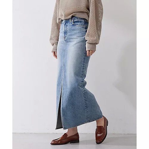 【ウィムガゼット/Whim Gazette】のデニムスリットスカート 人気、トレンドファッション・服の通販 founy(ファニー) 　ファッション　Fashion　レディースファッション　Fashion for Women　スカート　Skirts　アンティーク　Antique-Inspired　ヴィンテージ　Vintage Style　シンプル　Simple, Minimal　ストレッチ　Stretch, Stretchy Fabric　スリット　Slit, Slit Detail　デニム　Denim, Jeans Material　フロント　Front, Front Design　ロング　Long, Long-Length　other-3|ID: prp329100004463517 ipo3291000000031247984