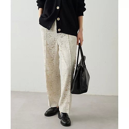 【ウィムガゼット/Whim Gazette】のレースパンツ インテリア・キッズ・メンズ・レディースファッション・服の通販 founy(ファニー) 　ファッション　Fashion　レディースファッション　Fashion for Women　パンツ　Pants & Trousers　ストレート　Straight, Straight Cut　センター　Center, Center Line　デニム　Denim, Jeans Material　フェミニン　Feminine, Girly　フラワー　Flower, Floral　プリント　Print, Printed Pattern　モダン　Modern, Contemporary　レース　Lace, Lace Fabric　おすすめ　Recommended / Our Picks　2024年　2024　2024春夏・S/S　Spring/Summer 2024 SS24　エレガント 上品　Elegant　ベージュ|ID: prp329100004463633 ipo3291000000031233731