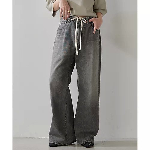【ウィムガゼット/Whim Gazette】のドロストデニムパンツ 人気、トレンドファッション・服の通販 founy(ファニー) 　ファッション　Fashion　レディースファッション　WOMEN　パンツ　Pants　デニムパンツ　Denim Pants　ウォッシュ　Wash　クール　Cool　シューズ　Shoes　シンプル　Simple　ストレート　Straight　とろみ　Thickness　デニム　Denim　ドローコード　Draw Cord　定番　Standard　リラックス　Relax　ワイド　Wide　おすすめ　Recommend　エレガント 上品　Elegant　other-2|ID: prp329100004463641 ipo3291000000031248231