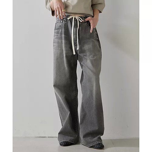 【ウィムガゼット/Whim Gazette】のドロストデニムパンツ 人気、トレンドファッション・服の通販 founy(ファニー) 　ファッション　Fashion　レディースファッション　WOMEN　パンツ　Pants　デニムパンツ　Denim Pants　ウォッシュ　Wash　クール　Cool　シューズ　Shoes　シンプル　Simple　ストレート　Straight　とろみ　Thickness　デニム　Denim　ドローコード　Draw Cord　定番　Standard　リラックス　Relax　ワイド　Wide　おすすめ　Recommend　エレガント 上品　Elegant　other-3|ID: prp329100004463641 ipo3291000000031248232