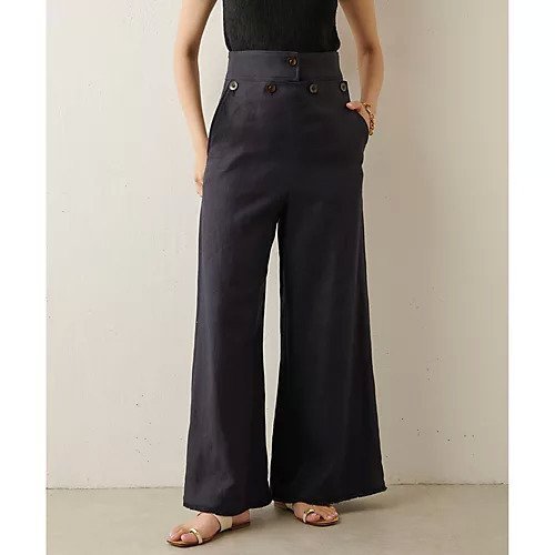 【ウィムガゼット/Whim Gazette】のリネンマリンパンツ 人気、トレンドファッション・服の通販 founy(ファニー) 　ファッション　Fashion　レディースファッション　Fashion for Women　パンツ　Pants & Trousers　2023年　2023　2023春夏・S/S　Spring/Summer 2023 SS23　オックス　Oxford Fabric　クラシカル　Classical, Vintage-Inspired　シンプル　Simple, Minimal　フリンジ　Fringe, Tassel　フロント　Front, Front Design　ポケット　Pocket, Pocket Detail　モチーフ　Motif, Design Theme　ラグジュアリー　Luxury, Elegant　リネン　Linen, Linen Fabric　ワイド　Wide, Wide Fit　エレガント 上品　Elegant　 other-1|ID: prp329100004463700 ipo3291000000031233921