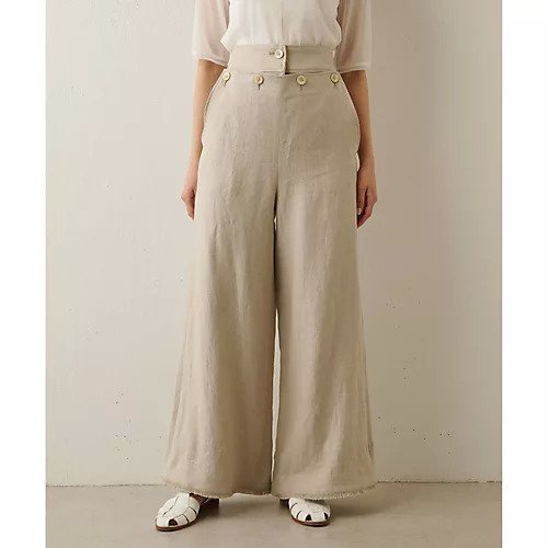 【ウィムガゼット/Whim Gazette】のリネンマリンパンツ 人気、トレンドファッション・服の通販 founy(ファニー) 　ファッション　Fashion　レディースファッション　Fashion for Women　パンツ　Pants & Trousers　2023年　2023　2023春夏・S/S　Spring/Summer 2023 SS23　オックス　Oxford Fabric　クラシカル　Classical, Vintage-Inspired　シンプル　Simple, Minimal　フリンジ　Fringe, Tassel　フロント　Front, Front Design　ポケット　Pocket, Pocket Detail　モチーフ　Motif, Design Theme　ラグジュアリー　Luxury, Elegant　リネン　Linen, Linen Fabric　ワイド　Wide, Wide Fit　エレガント 上品　Elegant　other-2|ID: prp329100004463700 ipo3291000000031248349