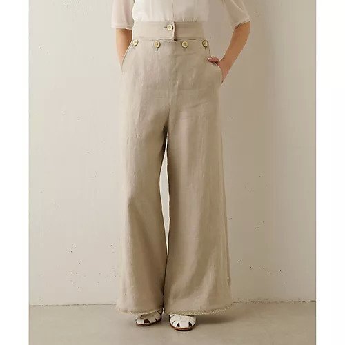 【ウィムガゼット/Whim Gazette】のリネンマリンパンツ 人気、トレンドファッション・服の通販 founy(ファニー) 　ファッション　Fashion　レディースファッション　Fashion for Women　パンツ　Pants & Trousers　2023年　2023　2023春夏・S/S　Spring/Summer 2023 SS23　オックス　Oxford Fabric　クラシカル　Classical, Vintage-Inspired　シンプル　Simple, Minimal　フリンジ　Fringe, Tassel　フロント　Front, Front Design　ポケット　Pocket, Pocket Detail　モチーフ　Motif, Design Theme　ラグジュアリー　Luxury, Elegant　リネン　Linen, Linen Fabric　ワイド　Wide, Wide Fit　エレガント 上品　Elegant　other-3|ID: prp329100004463700 ipo3291000000031248350