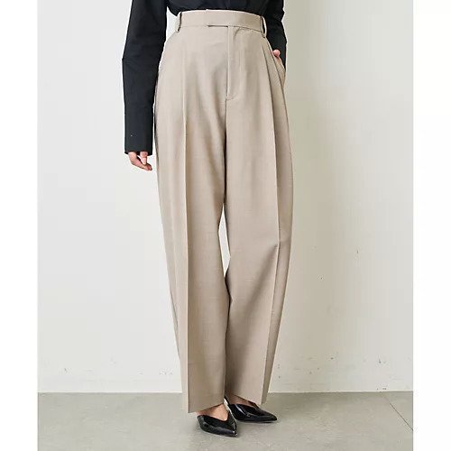 【ウィムガゼット/Whim Gazette】のLANAウールツイルパンツ インテリア・キッズ・メンズ・レディースファッション・服の通販 founy(ファニー) 　ファッション　Fashion　レディースファッション　Fashion for Women　パンツ　Pants & Trousers　2022年　2022　2022-2023秋冬・A/W　Autumn/Winter 2022–23 AW22–23　クール　Cool, Chic　ストレート　Straight, Straight Cut　フロント　Front, Front Design　エレガント 上品　Elegant　ベージュ|ID: prp329100004463706 ipo3291000000031233939