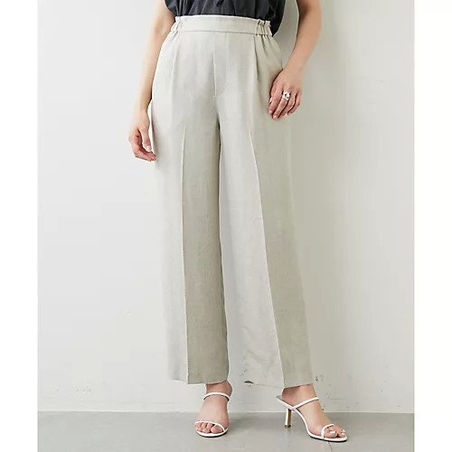 【ウィムガゼット/Whim Gazette】のセミワイドスラブパンツ 人気、トレンドファッション・服の通販 founy(ファニー) 　ファッション　Fashion　レディースファッション　Fashion for Women　パンツ　Pants & Trousers　2022年　2022　2022 春夏 S/S　Spring/Summer 2022 SS22　おすすめ　Recommended / Our Picks　ギャザー　Gathered, Ruffled　ストレート　Straight, Straight Cut　センター　Center, Center Line　リネン　Linen, Linen Fabric　夏　Summer　 other-1|ID: prp329100004463736 ipo3291000000031234028