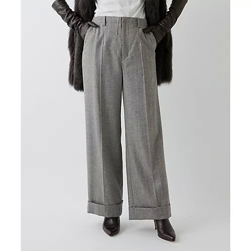 【ウィムガゼット/Whim Gazette】の《WEB限定》ヘリンボンパンツ インテリア・キッズ・メンズ・レディースファッション・服の通販 founy(ファニー) 　ファッション　Fashion　レディースファッション　Fashion for Women　パンツ　Pants & Trousers　2022年　2022　2022-2023秋冬・A/W　Autumn/Winter 2022–23 AW22–23　クラシカル　Classical, Vintage-Inspired　クラシック　Classic, Timeless Style　センター　Center, Center Line　バランス　Balance, Style Balance　フェルト　Felt, Felt Fabric　マニッシュ　Mannish, Boyish　ワイド　Wide, Wide Fit　エレガント 上品　Elegant　ベージュ|ID: prp329100004463756 ipo3291000000031234085