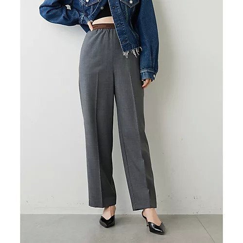 【ウィムガゼット/Whim Gazette】のウエストロゴパンツ インテリア・キッズ・メンズ・レディースファッション・服の通販 founy(ファニー) 　ファッション　Fashion　レディースファッション　Fashion for Women　パンツ　Pants & Trousers　2022年　2022　2022-2023秋冬・A/W　Autumn/Winter 2022–23 AW22–23　ストレート　Straight, Straight Cut　センター　Center, Center Line　ワイド　Wide, Wide Fit　グレー|ID: prp329100004463757 ipo3291000000031234088