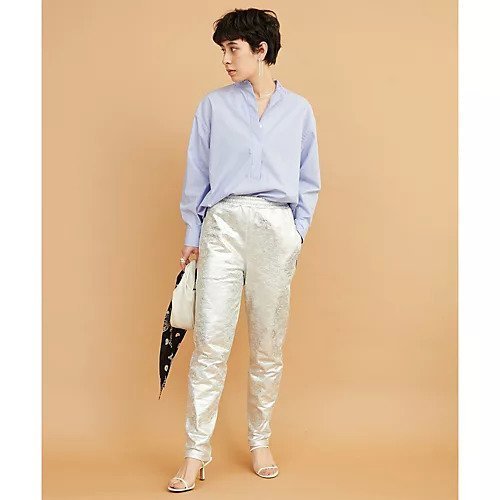 【ウィムガゼット/Whim Gazette】の箔プリントパンツ 人気、トレンドファッション・服の通販 founy(ファニー) 　ファッション　Fashion　レディースファッション　Fashion for Women　パンツ　Pants & Trousers　2022年　2022　2022 春夏 S/S　Spring/Summer 2022 SS22　シルバー　Silver, Metallic Silver　プリント　Print, Printed Pattern　エレガント 上品　Elegant　other-2|ID: prp329100004463772 ipo3291000000031248493