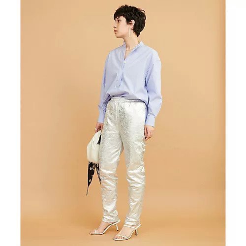 【ウィムガゼット/Whim Gazette】の箔プリントパンツ 人気、トレンドファッション・服の通販 founy(ファニー) 　ファッション　Fashion　レディースファッション　Fashion for Women　パンツ　Pants & Trousers　2022年　2022　2022 春夏 S/S　Spring/Summer 2022 SS22　シルバー　Silver, Metallic Silver　プリント　Print, Printed Pattern　エレガント 上品　Elegant　other-3|ID: prp329100004463772 ipo3291000000031248494