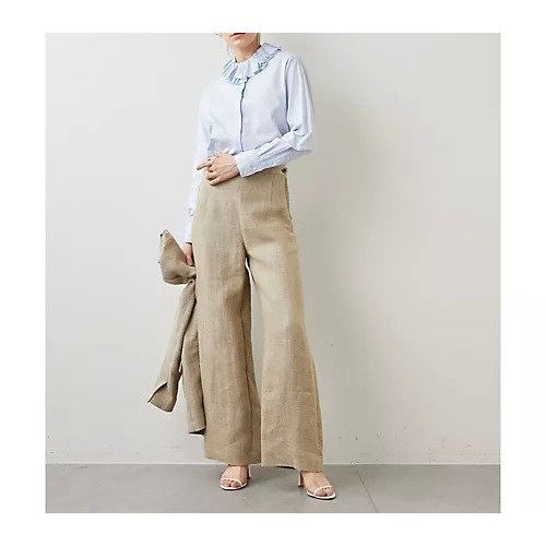 【ウィムガゼット/Whim Gazette】のリネンロングパンツ 人気、トレンドファッション・服の通販 founy(ファニー) 　ファッション　Fashion　レディースファッション　WOMEN　パンツ　Pants　春　Spring　サイドジップ　Side Zip　ストレート　Straight　タンク　Tank　リネン　Linen　ロング　Long　ワイド　Wide　2022年　2022　2022 春夏 S/S　Ss,Spring/Summer,2022　夏　Summer　other-2|ID: prp329100004463774 ipo3291000000031248497