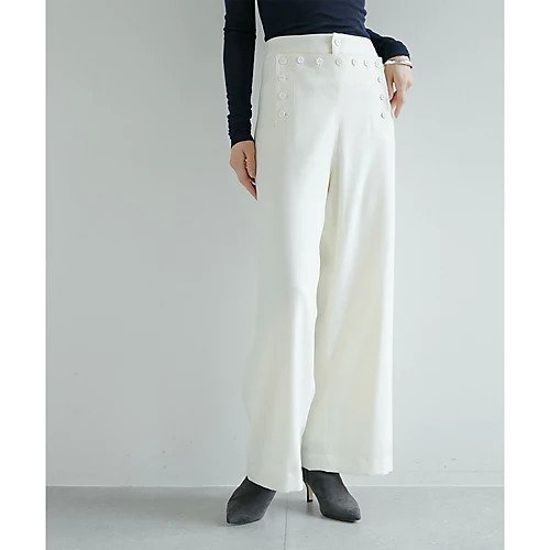 【ウィムガゼット/Whim Gazette】のマリンパンツ インテリア・キッズ・メンズ・レディースファッション・服の通販 founy(ファニー) 　ファッション　Fashion　レディースファッション　Fashion for Women　パンツ　Pants & Trousers　カットソー　Cut and Sewn Top　クラシカル　Classical, Vintage-Inspired　フレンチ　French, French Style　フロント　Front, Front Design　モチーフ　Motif, Design Theme　レース　Lace, Lace Fabric　ワイド　Wide, Wide Fit　A/W・秋冬　Autumn/Winter　ホワイト|ID: prp329100004463801 ipo3291000000031234210