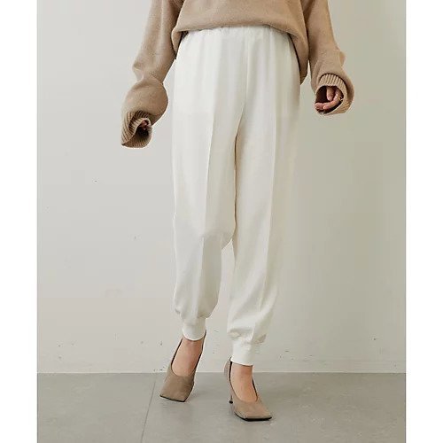 【ウィムガゼット/Whim Gazette】の裾リブパンツ インテリア・キッズ・メンズ・レディースファッション・服の通販 founy(ファニー) 　ファッション　Fashion　レディースファッション　Fashion for Women　パンツ　Pants & Trousers　シューズ　Shoes, Footwear　ストレッチ　Stretch, Stretchy Fabric　人気　Popular, Best Seller　定番　Standard, Basic Item　オフホワイト|ID: prp329100004463814 ipo3291000000031234244