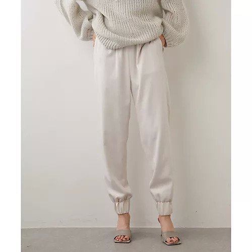 【ウィムガゼット/Whim Gazette】のJOGパンツ インテリア・キッズ・メンズ・レディースファッション・服の通販 founy(ファニー) 　ファッション　Fashion　レディースファッション　Fashion for Women　パンツ　Pants & Trousers　サテン　Satin, Glossy Fabric　シャーリング　Shirring, Ruched　シューズ　Shoes, Footwear　ストレッチ　Stretch, Stretchy Fabric　フェミニン　Feminine, Girly　エレガント 上品　Elegant　エクリュ|ID: prp329100004463819 ipo3291000000031234259