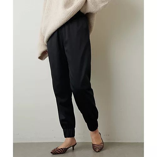 【ウィムガゼット/Whim Gazette】のJOGパンツ インテリア・キッズ・メンズ・レディースファッション・服の通販 founy(ファニー) 　ファッション　Fashion　レディースファッション　Fashion for Women　パンツ　Pants & Trousers　サテン　Satin, Glossy Fabric　シャーリング　Shirring, Ruched　シューズ　Shoes, Footwear　ストレッチ　Stretch, Stretchy Fabric　フェミニン　Feminine, Girly　エレガント 上品　Elegant　ブラック|ID: prp329100004463819 ipo3291000000031234260