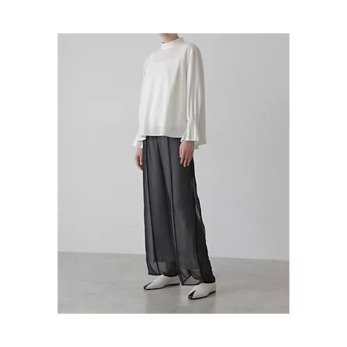 【アドーア/ADORE】のシアーレイヤードパンツ インテリア・キッズ・メンズ・レディースファッション・服の通販 founy(ファニー) 　ファッション　Fashion　レディースファッション　WOMEN　パンツ　Pants　エアリー　Airy　シアー　Sheer　シフォン　Chiffon　ジョーゼット　Georgette　スタンダード　Standard　フェミニン　Feminine　ミドル　Middle　ワイド　Wide　グレー|ID: prp329100004463876 ipo3291000000031234398