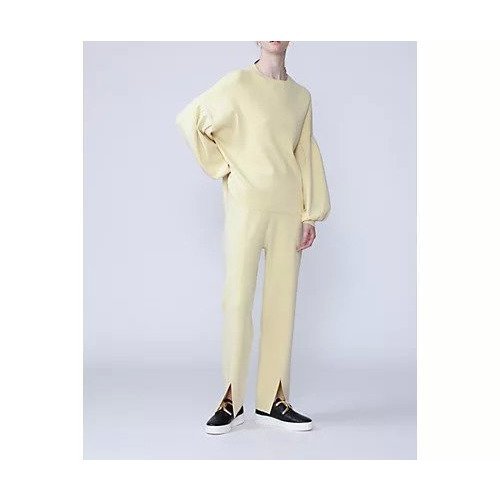 【アドーア/ADORE】のソフトストレッチフロントスリットパンツ インテリア・キッズ・メンズ・レディースファッション・服の通販 founy(ファニー) 　ファッション　Fashion　レディースファッション　WOMEN　パンツ　Pants　スタンダード　Standard　ストレッチ　Stretch　スリット　Slit　セットアップ　Set Up　フロント　Front　ワイド　Wide　イエロー|ID: prp329100004463887 ipo3291000000031234426