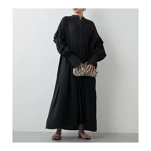 【ウィムガゼット/Whim Gazette】のフレンチリネンワンピース インテリア・キッズ・メンズ・レディースファッション・服の通販 founy(ファニー) 　ファッション　Fashion　レディースファッション　WOMEN　ワンピース　Dress　春　Spring　カフス　Cuffs　キャンバス　Canvas　ギャザー　Gather　ショルダー　Shoulder　ドロップ　Drop　フリル　Frills　フレンチ　French　モダン　Modern　リゾート　Resort　リネン　Linen　ワッシャー　Washer　2022年　2022　S/S・春夏　Ss・Spring/Summer　2022 春夏 S/S　Ss,Spring/Summer,2022　おすすめ　Recommend　夏　Summer　エレガント 上品　Elegant　ブラック|ID: prp329100004463919 ipo3291000000031234511
