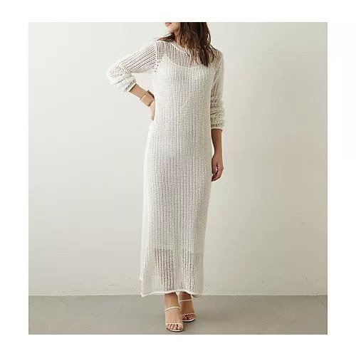 【ウィムガゼット/Whim Gazette】のメッシュニットワンピース 人気、トレンドファッション・服の通販 founy(ファニー) 　ファッション　Fashion　レディースファッション　WOMEN　ワンピース　Dress　ニットワンピース　Knit Dresses　2022年　2022　2022 春夏 S/S　Ss,Spring/Summer,2022　フェミニン　Feminine　ペチコート　Petticoat　メッシュ　Mesh　エレガント 上品　Elegant　other-2|ID: prp329100004463932 ipo3291000000031248823