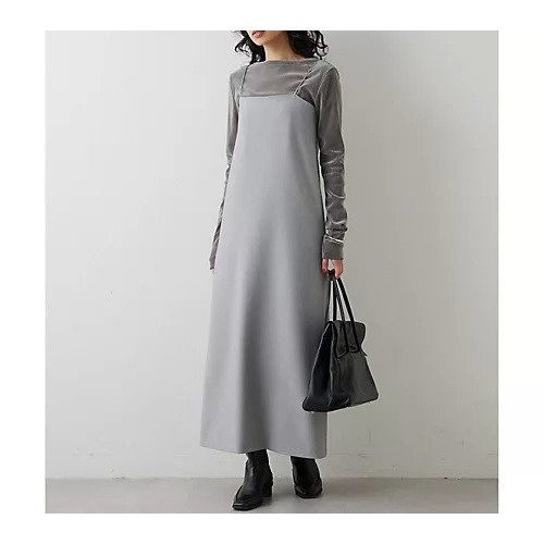【ウィムガゼット/Whim Gazette】のキャミワンピース インテリア・キッズ・メンズ・レディースファッション・服の通販 founy(ファニー) 　ファッション　Fashion　レディースファッション　Fashion for Women　ワンピース　Dresses　キャミソールワンピース　Camisole Dresses　エレガント 上品　Elegant　カットソー　Cut and Sewn Top　キャミソール　Camisole, Spaghetti Strap Top　キャミワンピース　Cami Dress, Slip Dress　ジャケット　Jacket, Outerwear　スクエア　Square, Square Shape　ストレッチ　Stretch, Stretchy Fabric　スリット　Slit, Slit Detail　モダン　Modern, Contemporary　ラップ　Wrap, Wrap Design　おすすめ　Recommended / Our Picks　2024年　2024　2024春夏・S/S　Spring/Summer 2024 SS24　ライトグレー|ID: prp329100004463953 ipo3291000000031234602