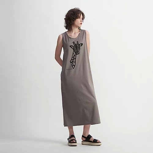 【プレインピープル/PLAIN PEOPLE】のきりんプリントベーシックロングワンピース インテリア・キッズ・メンズ・レディースファッション・服の通販 founy(ファニー) https://founy.com/ ファッション Fashion レディースファッション WOMEN ワンピース Dress アクセサリー Accessories シンプル Simple ジャージ Jersey ストレート Straight ノースリーブ No Sleeve プリント Print ロング Long |ID: prp329100004463963 ipo3291000000031234630