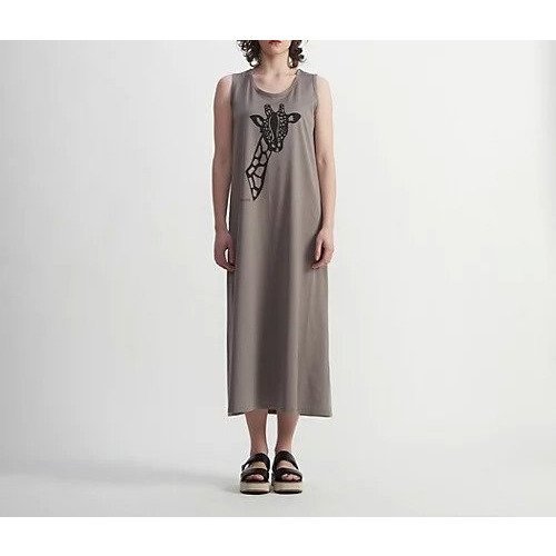 【プレインピープル/PLAIN PEOPLE】のきりんプリントベーシックロングワンピース 人気、トレンドファッション・服の通販 founy(ファニー) 　ファッション　Fashion　レディースファッション　WOMEN　ワンピース　Dress　アクセサリー　Accessories　シンプル　Simple　ジャージ　Jersey　ストレート　Straight　ノースリーブ　No Sleeve　プリント　Print　ロング　Long　other-2|ID: prp329100004463963 ipo3291000000031248952