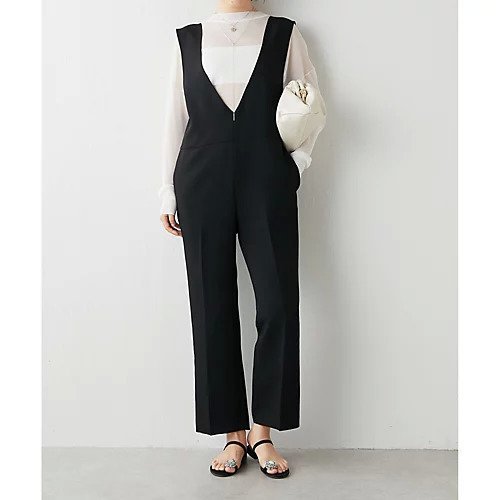 【ウィムガゼット/Whim Gazette】のダブルフェイスサロペット 人気、トレンドファッション・服の通販 founy(ファニー) 　ファッション　Fashion　レディースファッション　WOMEN　ワンピース　Dress　サロペット　Salopette　サロペット　Overalls　サンダル　Sandals　ジャケット　Jacket　センター　Center　フラット　Flat　リラックス　Relax　ロング　Long　おすすめ　Recommend　2023春夏・S/S　Ss,Spring/Summer,2023　2023年　2023　旅行　Travel　エレガント 上品　Elegant　 other-1|ID: prp329100004463994 ipo3291000000031234714
