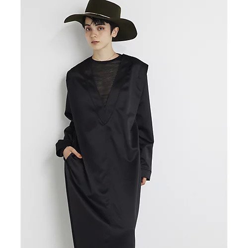 【ウィムガゼット/Whim Gazette】の【THE PAUSE】サテンVネックワンピース インテリア・キッズ・メンズ・レディースファッション・服の通販 founy(ファニー) https://founy.com/ ファッション Fashion レディースファッション Fashion for Women ワンピース Dresses ヴィンテージ Vintage Style グラデーション Gradient, Ombre サテン Satin, Glossy Fabric デニム Denim, Jeans Material ワーク Workwear, Utility Style おすすめ Recommended / Our Picks 2023年 2023 2023-2024秋冬・A/W Autumn/Winter 2023–24 AW23–24 エレガント 上品 Elegant |ID: prp329100004464002 ipo3291000000031234735