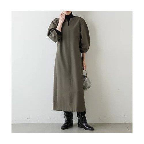【ウィムガゼット/Whim Gazette】のダブルクロスワンピース インテリア・キッズ・メンズ・レディースファッション・服の通販 founy(ファニー) 　ファッション　Fashion　レディースファッション　Fashion for Women　ワンピース　Dresses　2022年　2022　2022-2023秋冬・A/W　Autumn/Winter 2022–23 AW22–23　ウォーム　Warm Fabric　コンパクト　Compact, Small Size　シェイプ　Shape, Slim Fit　シンプル　Simple, Minimal　ストレッチ　Stretch, Stretchy Fabric　スリット　Slit, Slit Detail　スリーブ　Sleeve, Long Sleeve / Short Sleeve　ダブル　Double, Double-Breasted　ロング　Long, Long-Length　エレガント 上品　Elegant　カーキ|ID: prp329100004464037 ipo3291000000031234841