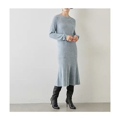 【ウィムガゼット/Whim Gazette】のモールニットワンピース インテリア・キッズ・メンズ・レディースファッション・服の通販 founy(ファニー) 　ファッション　Fashion　レディースファッション　WOMEN　ワンピース　Dress　ニットワンピース　Knit Dresses　2022年　2022　2022-2023秋冬・A/W　Aw/Autumn/Winter//Fw/Fall-Winter/2022-2023　エレガント 上品　Elegant　フィット　Fit　フェミニン　Feminine　ベロア　Velor　マーメイド　Mermaid　A/W・秋冬　Aw・Autumn/Winter・Fw・Fall-Winter　スカイブルー|ID: prp329100004464041 ipo3291000000031234853
