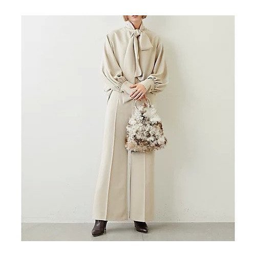 【ウィムガゼット/Whim Gazette】のボウタイセットアップ インテリア・キッズ・メンズ・レディースファッション・服の通販 founy(ファニー) 　ファッション　Fashion　レディースファッション　WOMEN　セットアップ　Setup　エレガント 上品　Elegant　ヴィンテージ　Vintage　サテン　Satin　セットアップ　Set Up　センター　Center　ドレープ　Drape　フレア　Flare　ボトム　Bottom　2022年　2022　2022-2023秋冬・A/W　Aw/Autumn/Winter//Fw/Fall-Winter/2022-2023　おすすめ　Recommend　ベージュ|ID: prp329100004464054 ipo3291000000031234889
