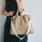 【トプカピ/TOPKAPI】の【TREASURE TOPKAPI】ストライプハンドル ナイロン 2way トートバッグ A4対応 ライトベージュ|ID: prp329100004464130 ipo3291000000031235113